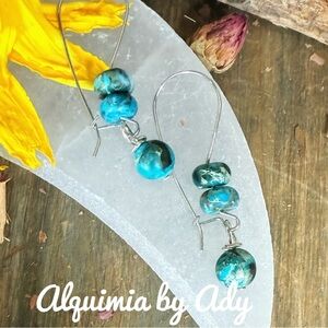 Alquimia Blue turquoise Earrings Artisanal Design